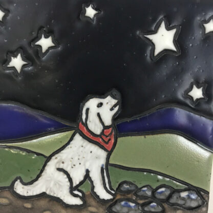 White dog Night Tile
